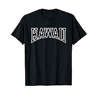 Hawaii HI Varsity Hawaiian Simple Letter Text Men Women Tee T-Shirt