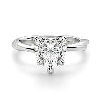 Riya Gems 2 CT Heart Diamond Moissanite Engagement Ring Wedding Ring Eternity Band Vintage Solitaire Halo Hidden Prong Setting Silver Jewelry Anniversary Promise Ring Gift