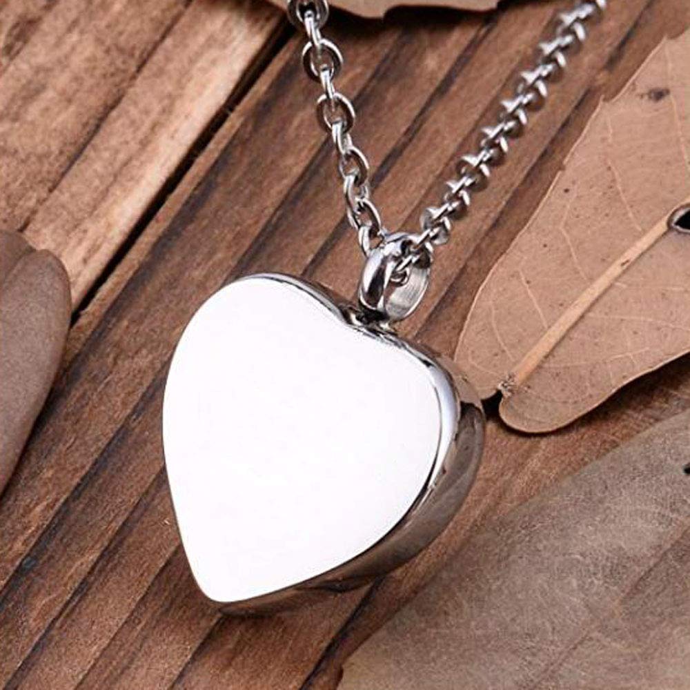 Stainless Steel Necklace Memorial Jewelry Cremation Urn Ashes Elephant Pendant Unisex Keepsake Memorial Charms Pendant (heart)