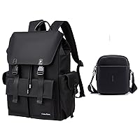 Laptop backpack & Men's leather crossbody bag
