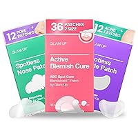 GLAM UP Bundle - Spotless Hydrocolloid Patch for Blemish, Pimple, Blackheads - Early Stage with Tea Tree Oil, All Skin Types, Cruelty Free