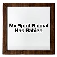 Los Drinkware Hermanos My Spirit Animal Has Rabies - Funny Decor Sign Wall Art In Full Print With Wood Frame, 12X12