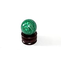 Jet International Jet Gemstone Malachite Gemstone Ball Approx 40-50mm Ball Magic Fortune Teller Himalayan Rock Crystal Stone Massage Ball Free Crystal Therapy Booklet (Malachite)