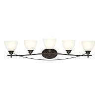 Westinghouse Lighting 6303600 Elvaston Five-Light Indoor Wall Fixture, Oil Rubbed Bronze Finish with Frosted Glass, Black