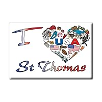 ST Thomas Fridge Magnet Virgin Islands (VI) Magnets USA Souvenir I Love Gift (VAR. Symbol)