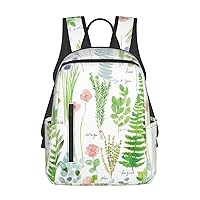 Springtime Herb Garden Print Large-Capacity Backpack, Simple And Lightweight Casual Backpack, Travel Backpacks