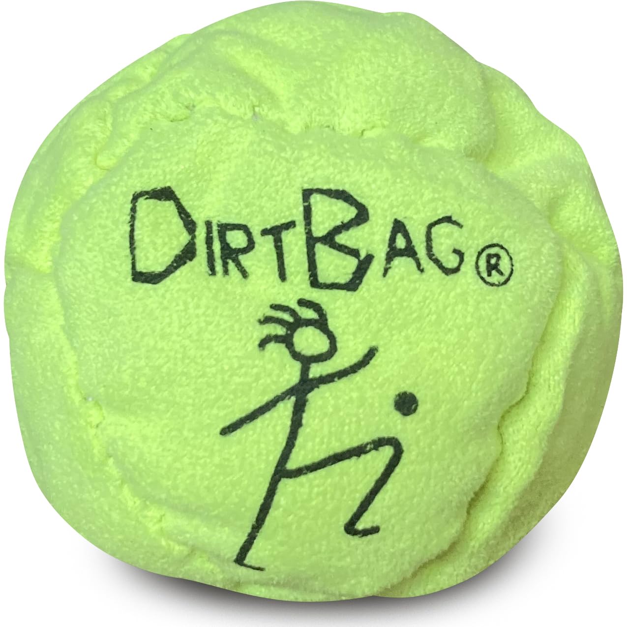 World Footbag Dirtbag Footbag 8-Panel Synthetic Suede and Sand Filled Hacky Sack Footbag | Neon Yellow (PN: 4711)