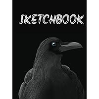 Crow Sketchbook , 100 Pages, Hard cover, Drawing, Art ,Animals , “8.25x11”, for artists, illustrators, designers and students