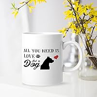 Ceramic Mugs Dog Gifts for Pet Lovers Durable Dog Breeds Silhouette Print for Home Office School Kitchen White 11 Ounce Wedding Gifts