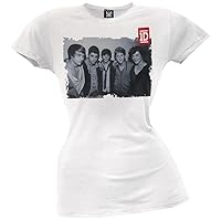 One Direction - Square Photo Juniors T-Shirt Small White