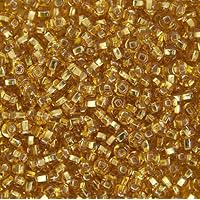 Czech Glass Seed Bead/Pony Bead 6/0 Silver Lined Transparent Gold (Medium) - 500g Bulk Bag by Preciosa (Jablonex)