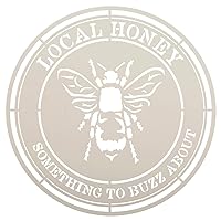 Local Honey Circle Stencil with Bee by StudioR12 | DIY Country Kitchen Home Decor | Craft & Paint | Reusable Template | Select Size (15 x 15 inch)