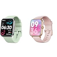 ENOMIR 2 Pack Smart Watch （W19 Pink and ID208 Green） Bundle