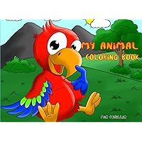 My animal coloring book: Cute animals for kids age 6-12 (German Edition)