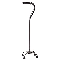 Carex Health Brands Quad Cane - Adjustable Height Quad Cane and Walking Stick with Small Base - Holds Up to 500 Pounds, Black