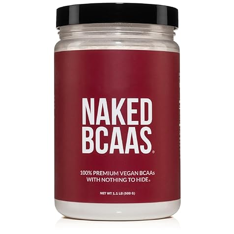Naked BCAAs Amino Acids Powder, Only 1 Ingredient, Pure 2:1:1 Formula, Vegan Unflavored Branched Chain Amino Acids, Instantized All Natural BCAA Supplement - 500 Grams, 100 Servings