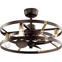 Kichler Lighting Cavelli 13 inch fandelier in Satin Natural Bronze finish with Natural Brass accents