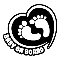 Baby on Board Sticker for Cars Funny Cute Safety Caution Decal Sign for Car Window and Bumper No Need for Magnet or Suction Cup - Footprint in Heart