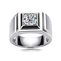 1 Carat Cut Moissanite Men Rings 10K 14K 18K Gold S925 Engagement Promise Anniversary Jewelry Gifts for Him -DH S2