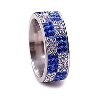 2 Colors Fashion Stainless Steel Engagement Rings for Women Girl Wedding Ring 4 Rows
