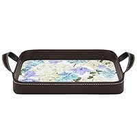 Blue Hydrangea Convenient Tray Serving Trays with Handle 13.5