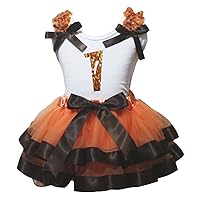 Petitebella Bling Orange 1 to 6 White Shirt Orange Brown Petal Skirt Outfit