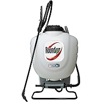 Roundup 190327 No Leak Pump Backpack Sprayer for Herbicides, Weed Killers, and Insecticides white 4 gallon