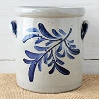 Teaberry Stoneware Crock by Rowe Pottery, 1/2 gallon crock