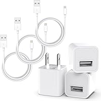 iPhone Charger Cable,3Pack (MFi Certified) Data Sync Charging Cords with 3Pack USB Wall Charger Travel Plug Adapter Compatible iPhone 14Pro/13 Pro/12/12 Pro Max/11 Pro Max/XS Max/XS/XR/X/8