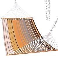 Lazy Daze Hammocks Quick Dry Hammock with Spreader Bar 2 Person Double Hammock with Chains Outdoor Outside Patio Poolside Backyard Beach 450 lbs Capacity Coffee
