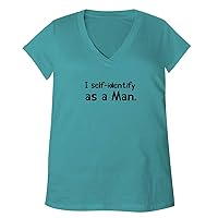 I self identify as a man - Adult Bella + Canvas B6035 Women's V-Neck T-Shirt
