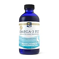 Omega-3 Pet, Unflavored - 8 oz - 1518 mg Omega-3 Per Teaspoon - Fish Oil for Medium to Large Dogs with EPA & DHA - Promotes Heart, Skin, Coat, Joint, & Immune Health