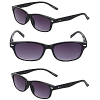 The Intellect' 3 Pair of Unisex Full Lens Reading Sunglasses with Spring Hinges (no bifocal)