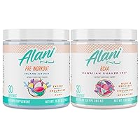 Island Crush Pre Workout and BCAA Hawaiian Shaved Ice Post Workout Powder Bundle | L-Theanine, Beta-Alanine, Citrulline | Branch Chain Essential Amino Acids | 30 Servings per Container