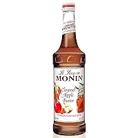 Monin - Caramel Apple Butter Syrup, Buttery Caramel and Cooked Apple Flavor, Natural Flavors, Great for Hot Lattes, Ciders, and Seasonal Cocktails, Non-GMO, Gluten-Free (750 ml)