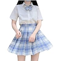 Spring Dresses for Women 2024 Sexy, Fashion Women Plaid Pleated A-Line Skirt -Burnout High Waist Short Skirt S