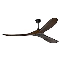 Obabala 60'' Outdoor Ceiling Fan with Remote Control, 3 Balsa Wood Blades, Matte Black, Reversible DC Motor Quiet Energysaving, for Bedroom Patios Kitchen Farmhouse, Indoor/Outdoor Ceiling Fan