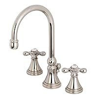 Kingston Brass KS2986AX Governor Widespread Bathroom Faucet with Brass Pop-Up, 6-5/16