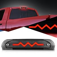Auto Dynasty Sequential Heartbeat LED Rear Tail Center High Mount Stop Lamp Third Brake Light Compatible with Dodge Ram 1500 2500 3500 02-09, Carbon Fiber Look, Black Housing, Clear Lens