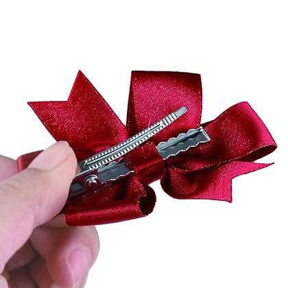 DEEKA 40PCS Pinwheel Glitter Grosgrain Ribbon Hair Bow Alligator Clips Hair Accessories Hand-made for Baby Girl