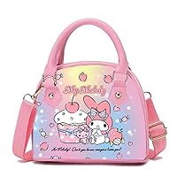 Melody Cute Tote Shell Bag Small Crossbody Bags for Women Synthetic Leather Satchel Bag Shoulder Purse Crossbody Handbag Pink A
