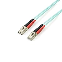 StarTech.com 2m (6ft) LC/UPC to LC/UPC OM3 Multimode Fiber Optic Cable, Full Duplex 50/125µm Zipcord Fiber, 100G Networks, LOMMF/VCSEL, <0.3dB Low Insertion Loss, LSZH Fiber Patch Cord (A50FBLCLC2)