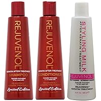 Rejuvenol After Keratin Treatment Shampoo & Conditioner + Styling Milk 10oz 