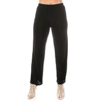 Jostar Women's Elastic Waist Pants – Plus Size Pull On Stretch Basic Soft Casual Trouser