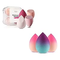 Makeup Sponge Set DUAIU 4Pcs Multi-colored Sponges with 3Pcs Gradient Beauty Sponge, Flawless for Foundation Liquid, Cream, and Powder,