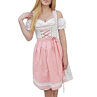 Summer Dresses for Women 2024 Plus Size Vacation, Beer Festival Women Sex Floral Print Pleated Dress with Apro