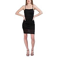 BCBGeneration Women's Fitted Bodycon Adjustable Spaghetti Strap Shirring Mini Dress