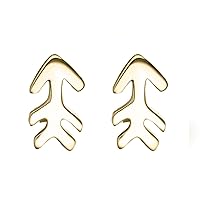 14K Gold Plated Arrow Stud Earrings Arrow Head For Women's, Girls