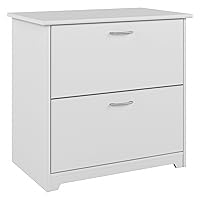 Bush Furniture Cabot 2 Drawer Lateral File Cabinet in White | Letter, Legal, and A4-size Document Storage for Home Office