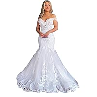 Plus Size Sweetheart neckliner Bridal Ball Gowns Train Long Lace Mermaid Wedding Dresses for Bride 2022